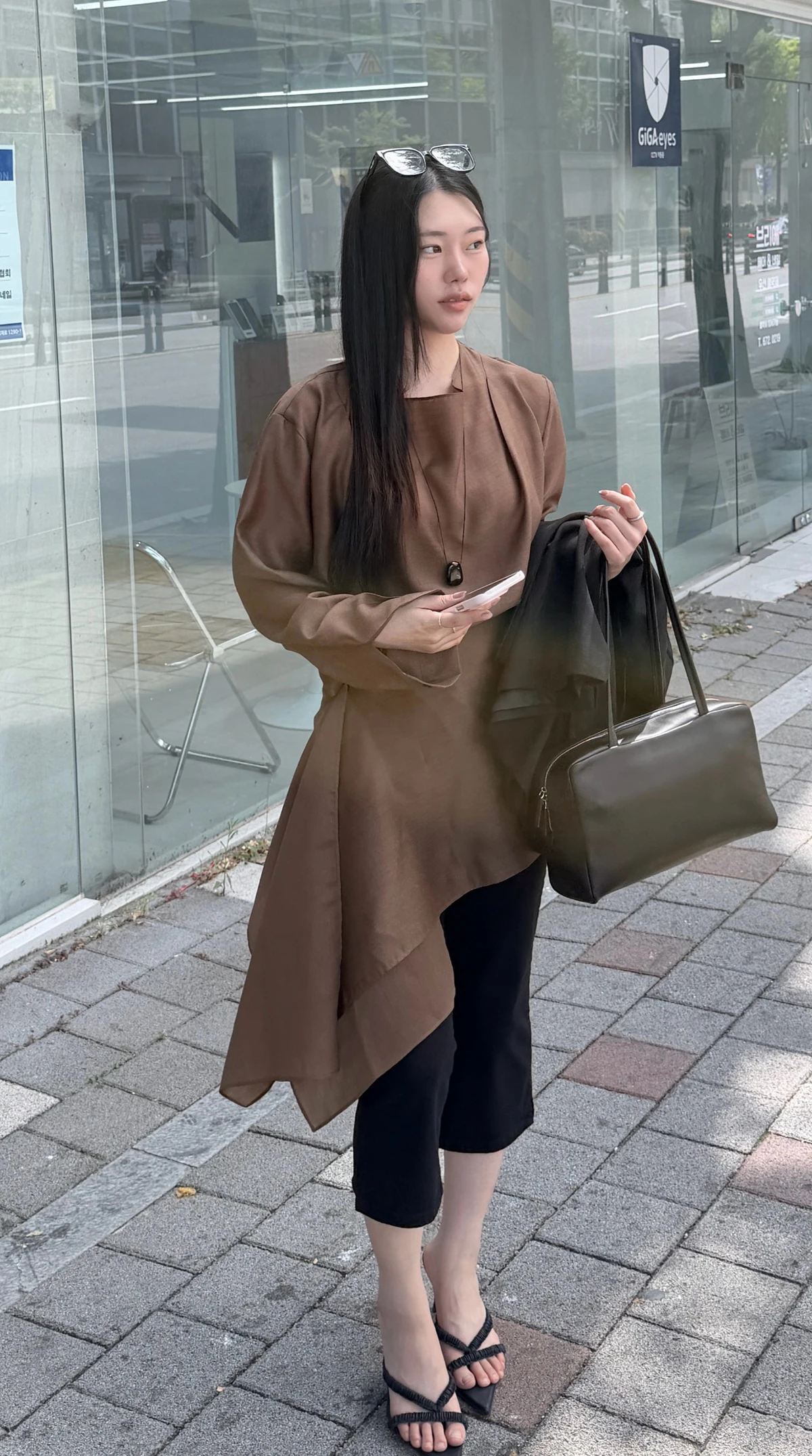 랩 텐셀 핀턱 블라우스 상세 이미지 7