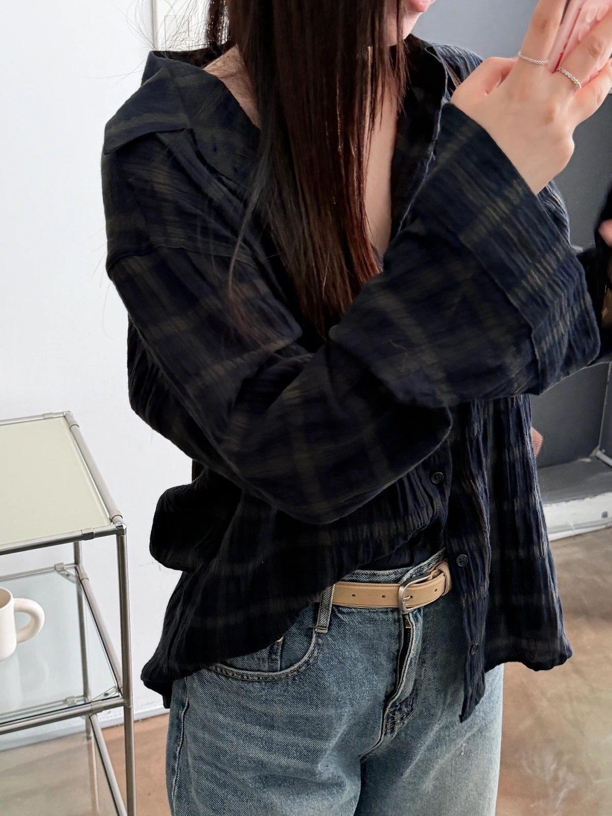 어스 체크 루즈핏 셔츠 상세 이미지 10