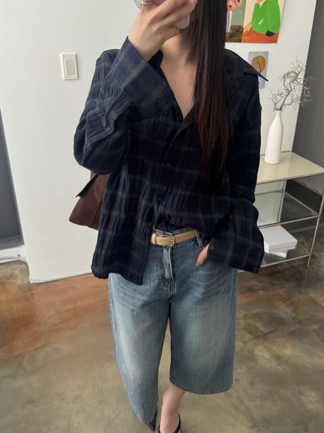 어스 체크 루즈핏 셔츠