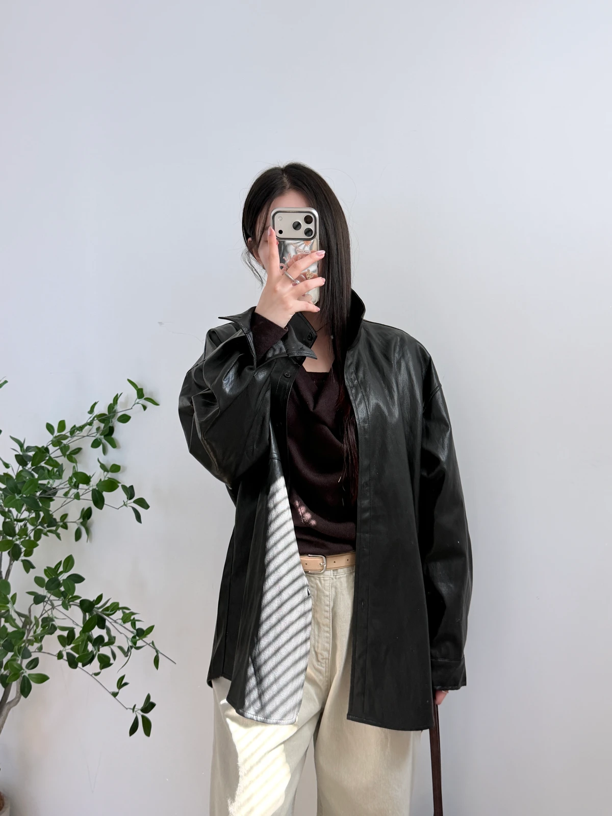 오버빗 레더 셔츠 자켓 상세 이미지 13