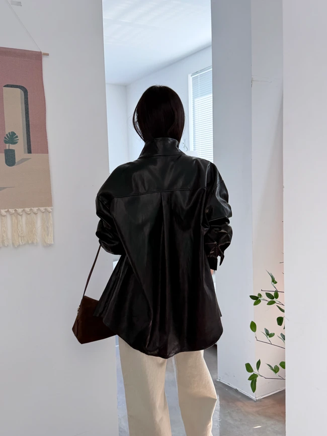오버빗 레더 셔츠 자켓 2