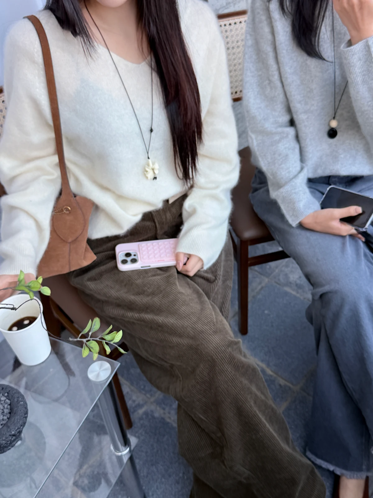 홀가먼트 캐시미어 울 앙고라 브이넥 니트 상세 이미지 26