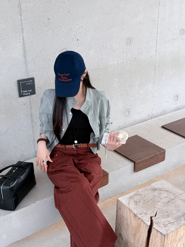 크롭 하이넥 셔츠 2