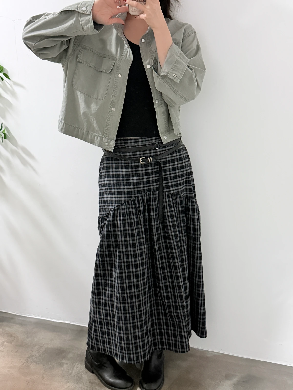 크롭 하이넥 셔츠 상세 이미지 17