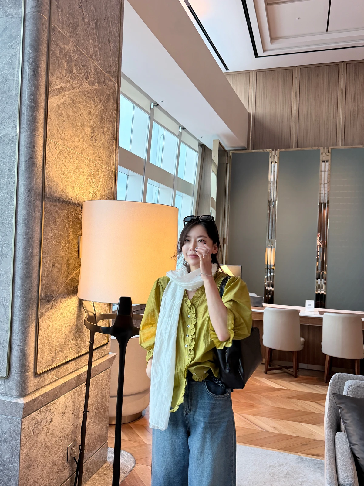 프릴 8부 핀턱 블라우스  상세 이미지 6