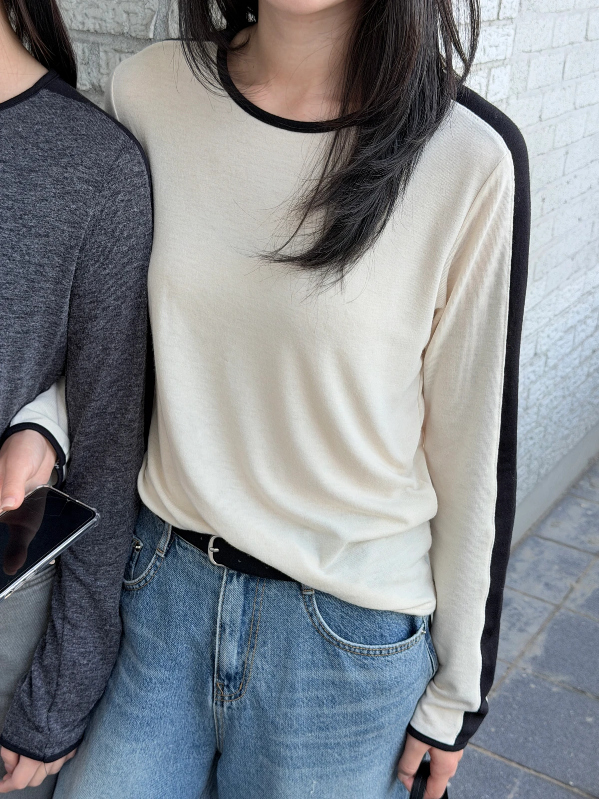 여리핏 배색 티셔츠  상세 이미지 7